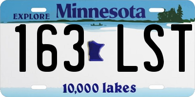 MN license plate 163LST