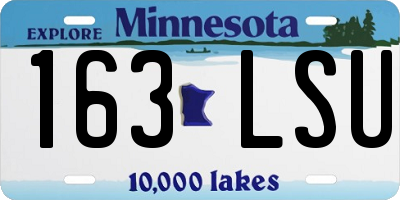 MN license plate 163LSU
