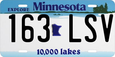 MN license plate 163LSV