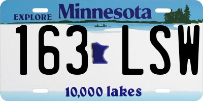 MN license plate 163LSW
