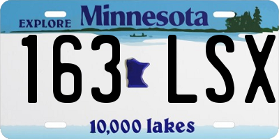 MN license plate 163LSX