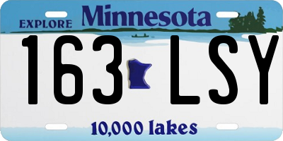 MN license plate 163LSY