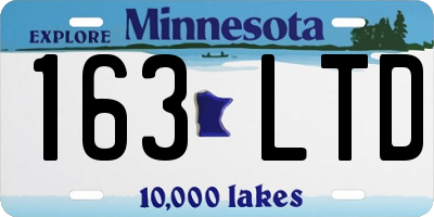 MN license plate 163LTD