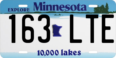 MN license plate 163LTE