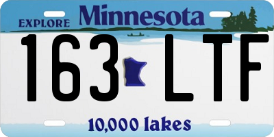 MN license plate 163LTF