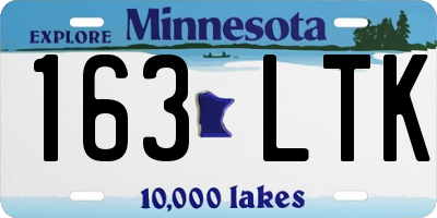 MN license plate 163LTK