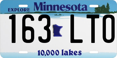 MN license plate 163LTO