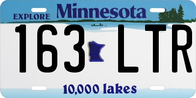 MN license plate 163LTR
