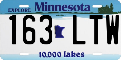 MN license plate 163LTW