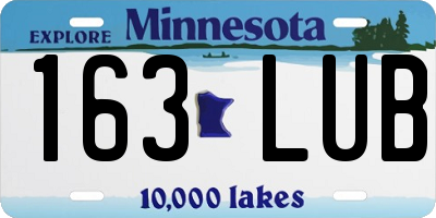 MN license plate 163LUB