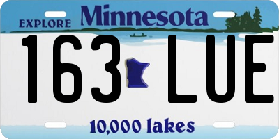 MN license plate 163LUE