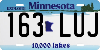 MN license plate 163LUJ