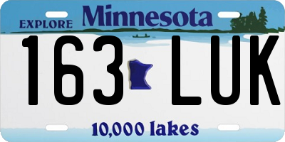 MN license plate 163LUK