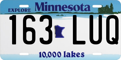 MN license plate 163LUQ