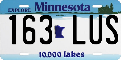 MN license plate 163LUS