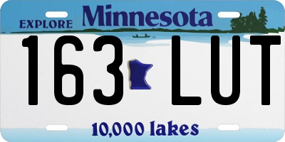 MN license plate 163LUT