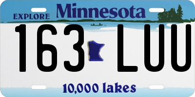 MN license plate 163LUU