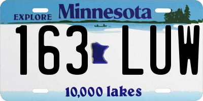 MN license plate 163LUW