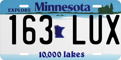 MN license plate 163LUX