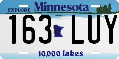 MN license plate 163LUY