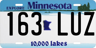MN license plate 163LUZ