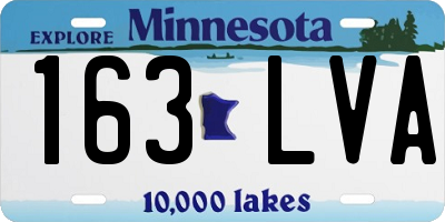 MN license plate 163LVA