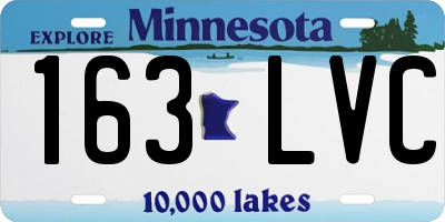 MN license plate 163LVC