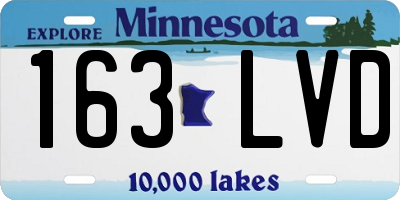 MN license plate 163LVD