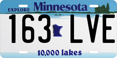 MN license plate 163LVE
