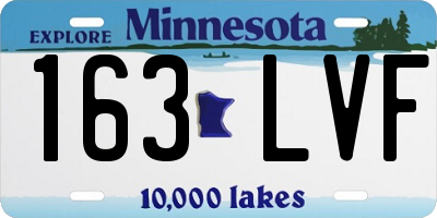 MN license plate 163LVF
