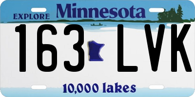 MN license plate 163LVK