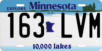 MN license plate 163LVM