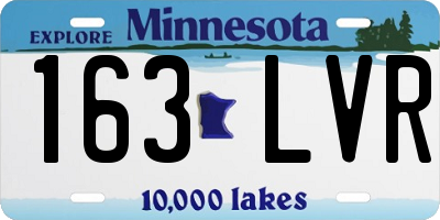 MN license plate 163LVR