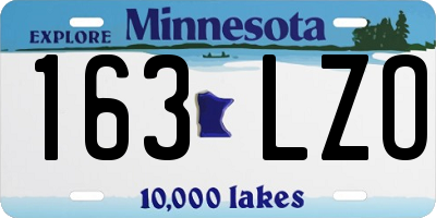MN license plate 163LZO