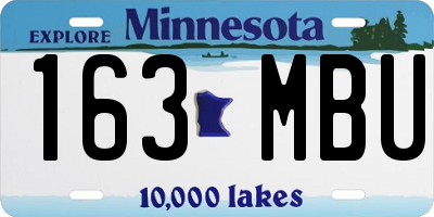 MN license plate 163MBU