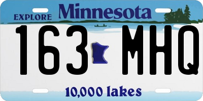 MN license plate 163MHQ
