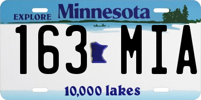 MN license plate 163MIA