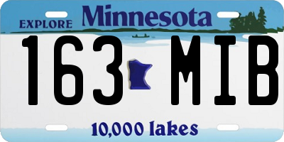 MN license plate 163MIB