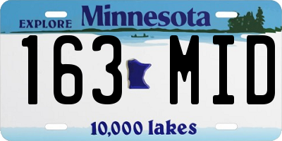 MN license plate 163MID
