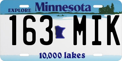 MN license plate 163MIK