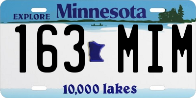 MN license plate 163MIM