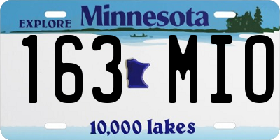 MN license plate 163MIO