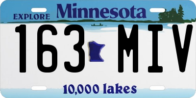 MN license plate 163MIV