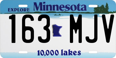 MN license plate 163MJV