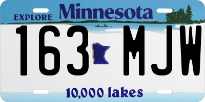 MN license plate 163MJW