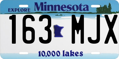 MN license plate 163MJX