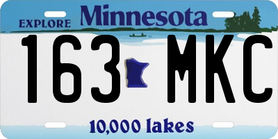 MN license plate 163MKC