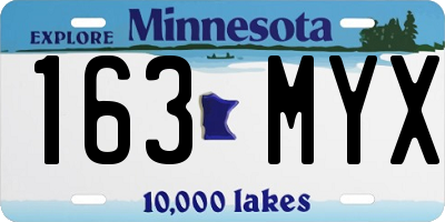 MN license plate 163MYX