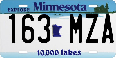 MN license plate 163MZA