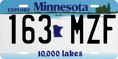 MN license plate 163MZF